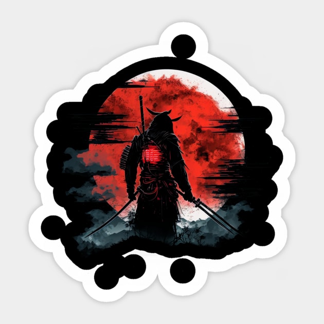 samurai at night Sticker by Nature